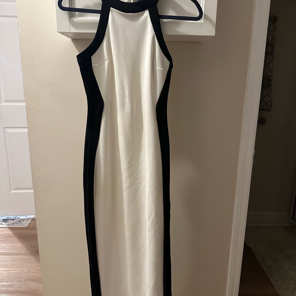 Fitted Black & White Dress